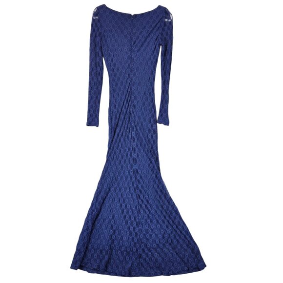 Bardot Dress Womens US 6 Navy Adoni Lace Midi Long Sleeve Floral Evening Formal - Picture 2 of 15